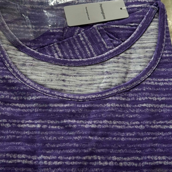 T-SHIRT, ROUND NECK, ULTRA VIOLET & WHITE, SIZE 3X, SHAPED FIT, PRINTED, PENNING - Picture 1 of 3